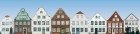 42499 Auhagen Low relief background buildings. Set of 8 house facades (paper m